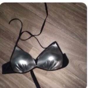 Metallic Silver Triangle Bikini Top - Women Intimates & Sleepwear